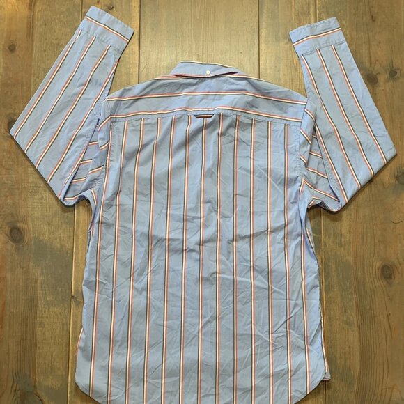 Tommy Hilfiger Long Sleeve Button Up Multicolored Stripes Blue Shirt Large - Picture 2 of 3